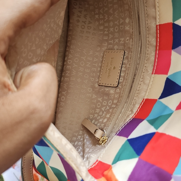 Kate Spade Multi Color Geo Nylon Flap Crossbody. - Picture 2 of 9